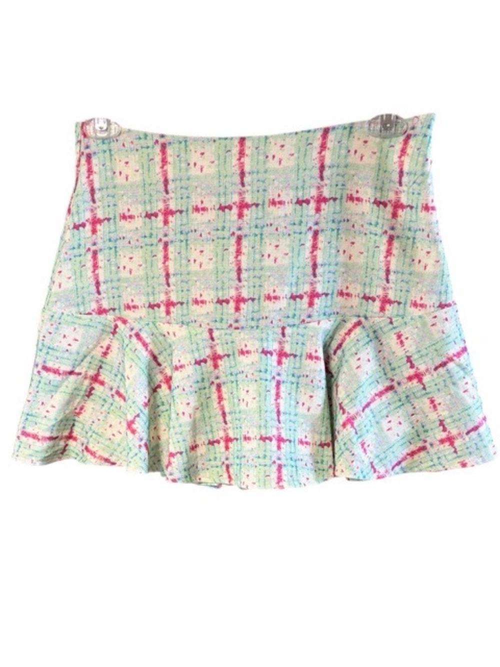 Entro Abstract Plaid Ruffle Skort NWT - Picture 2 of 5